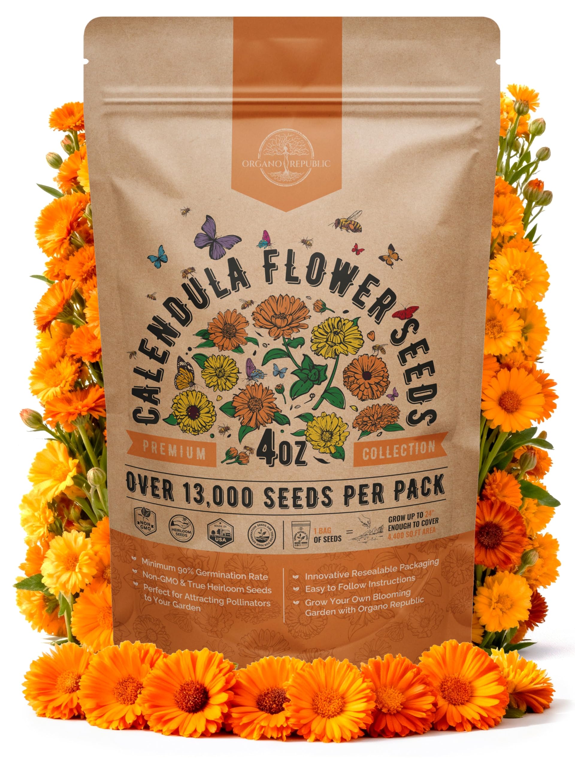 Organo Republic Calendula Seeds Pack
