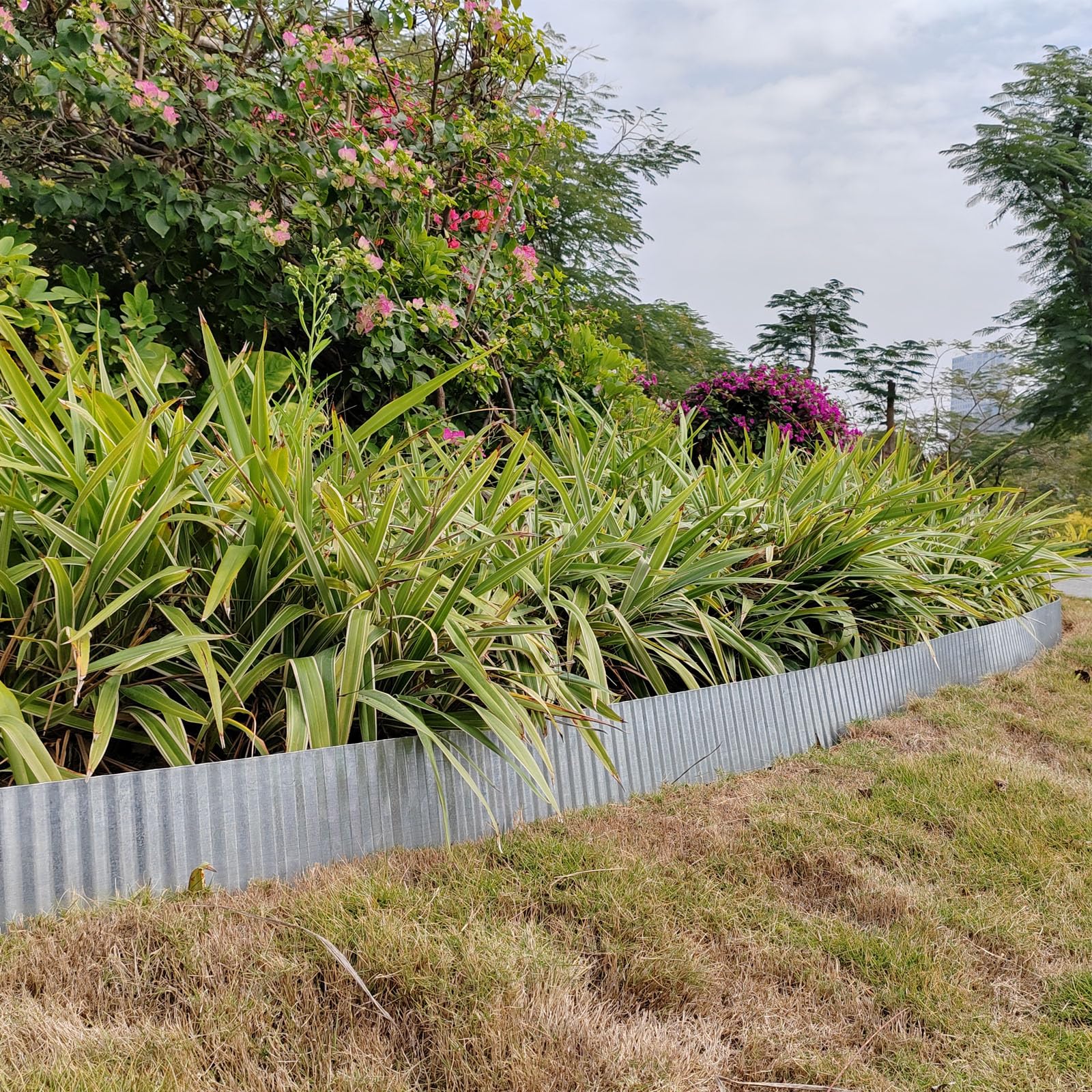 Lawn Edging And Landscape Border 6 Inch X 20FT Metal Garden Edging Border -  Black Corrugated Steel Landscape Edging For Lawns \u0026 Flower Beds DIY Garden Border  Installation, image size:1600x1600