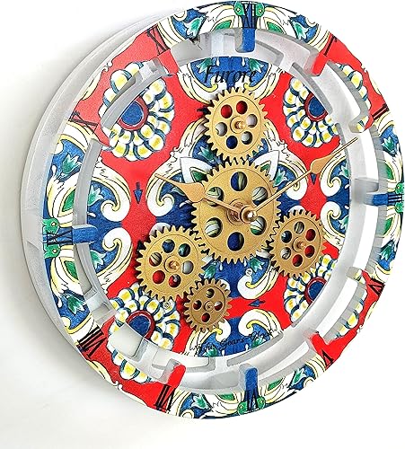 Miniatura 3 de The Gears - Reloj de pared con engranajes móviles (Cetara, redondo de 10 pulgadas)