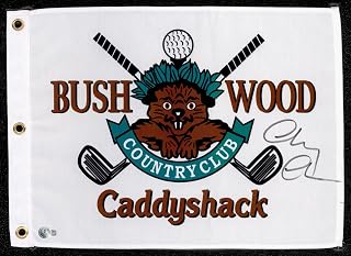 Chevy Chase Autographed Golf Pin Flag Beckett BAS QR #BM43124