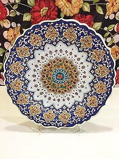 IstanbulArtWorkshop 12'' Decorative Plate For Hanging, Turkish Ceramic Plate, Colorful Plate, Wall Decor Plate, Turkish Wall Plate, Handmade Pottery Plate