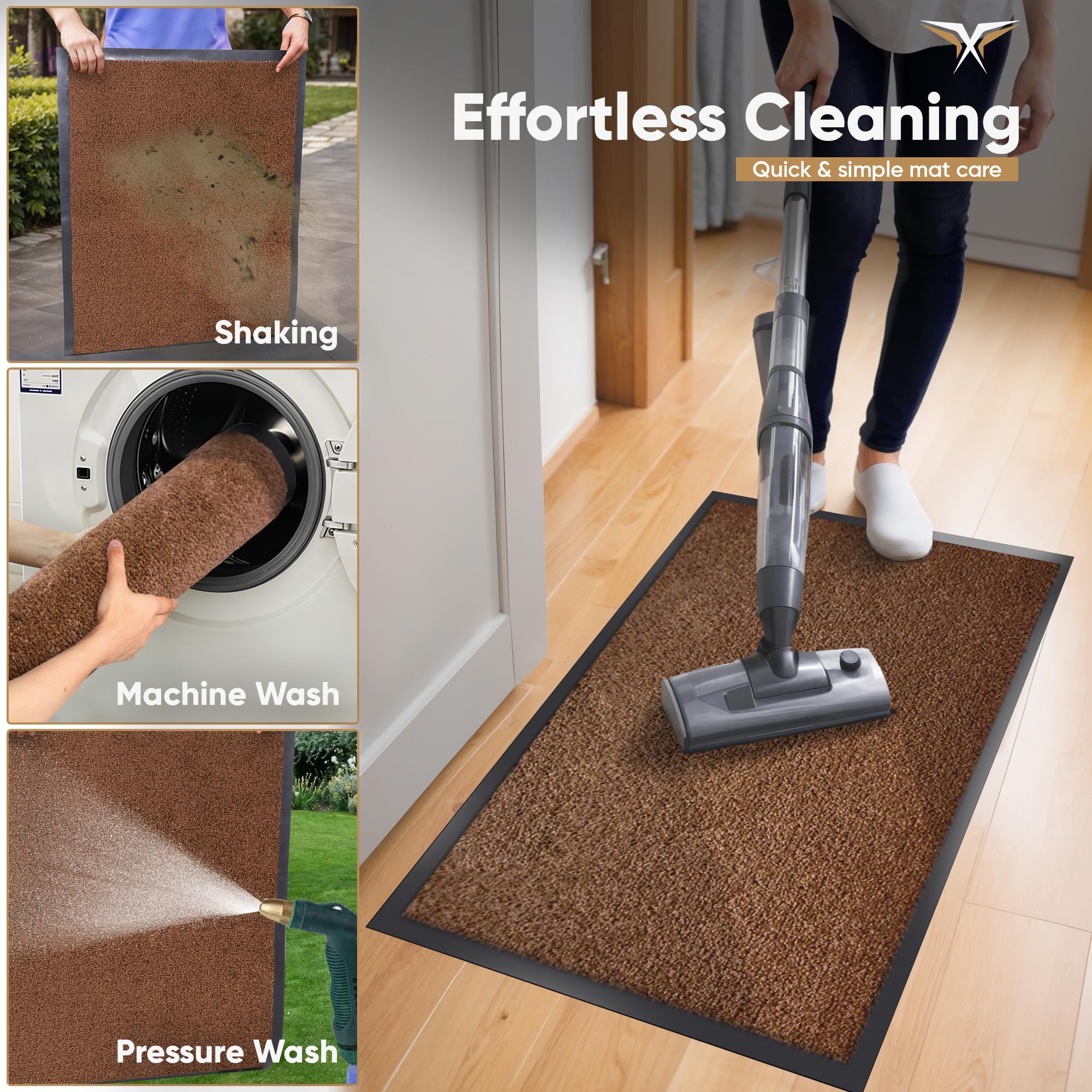 Lexell Non-Slippery Heavy Duty Door Mats, Large & Stylish Washable Rubber Doormats for Indoor & Outdoor - Image 4