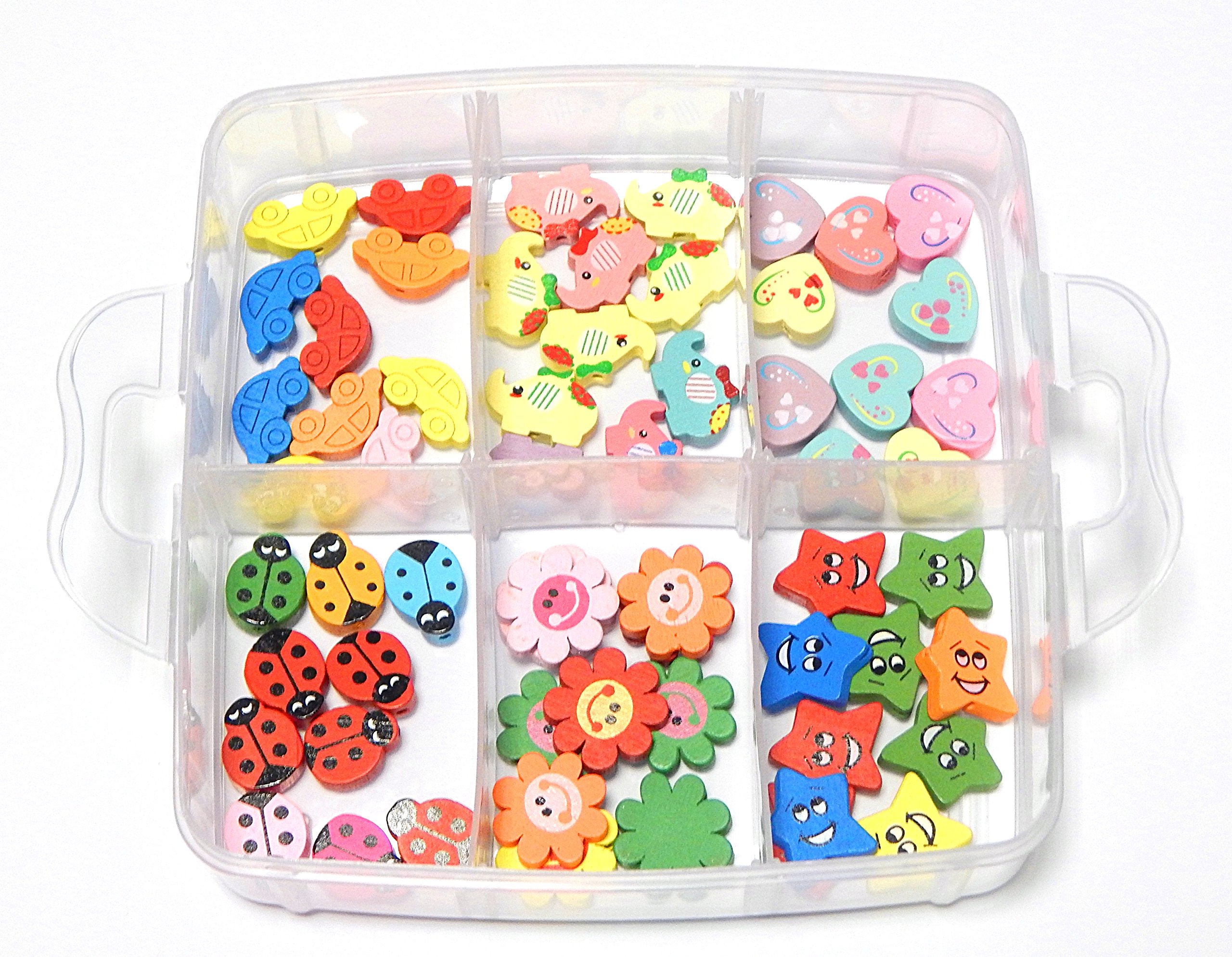 Set fai da te per bambini, in perle di legno, in scatola, 1000 pezzi, mix colorato naturale, set di perline in legno colorato