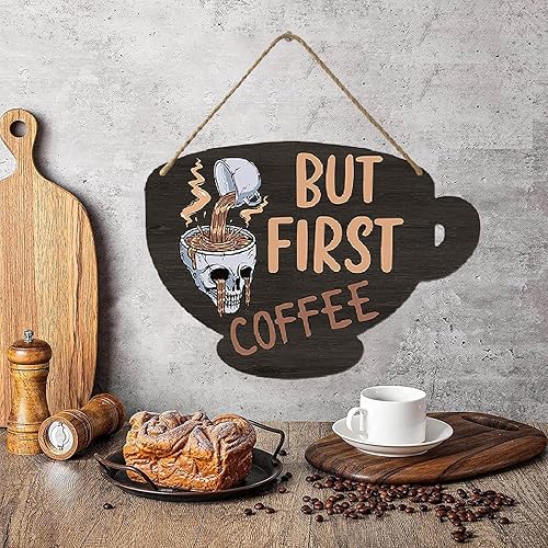 Miniatura 10 de Letreros de madera con texto en inglés All I Need Today Is a Little Bit of Coffee and a Whole Lot of Jesus, placa para colgar en la pared, para