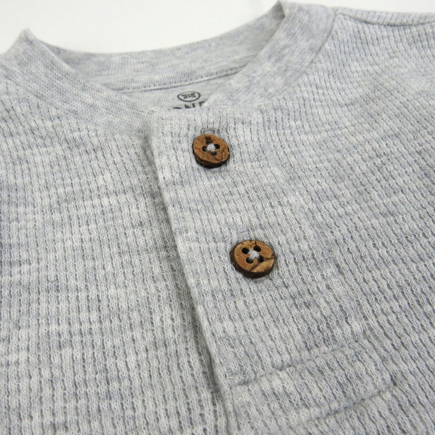 HonestBaby Boys' Baby Toddler & Kid Waffle Henley 100% Organic Long Sleeve Shirts (5-Pack)