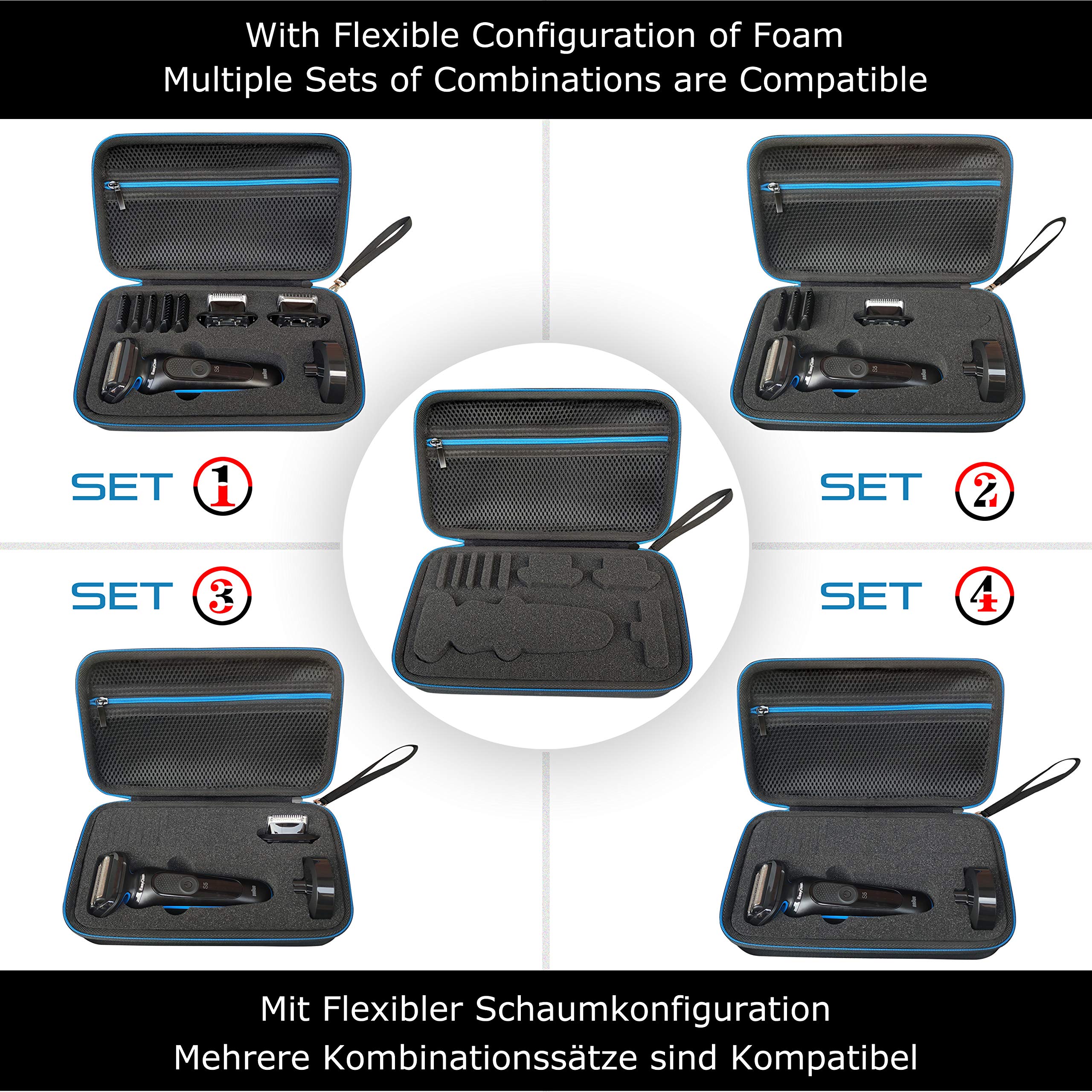 LAVSS Custodia Compatibile con Braun Series 5 50-B1820s 50-B1000s Nero 5cs 50-B4650cs 50-B1000s 51-B1000s 51-W1500s 50-W1500s Nero per il Trasporto Braun S5