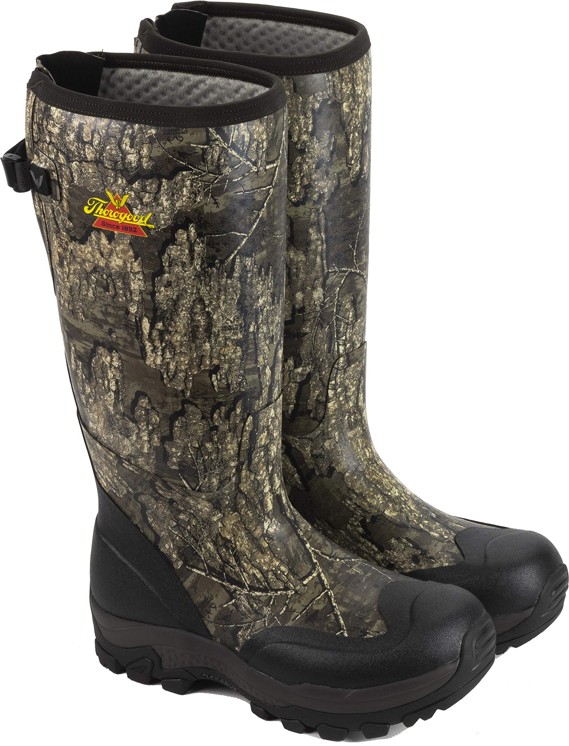 ThorogoodInfinity FD 17” Scent-Free Non-Insulated Waterproof Rubber Hunting Boots for Men - Realtree Timber Camo Boots with Slip-Resistant Flex-Drive Outsoles