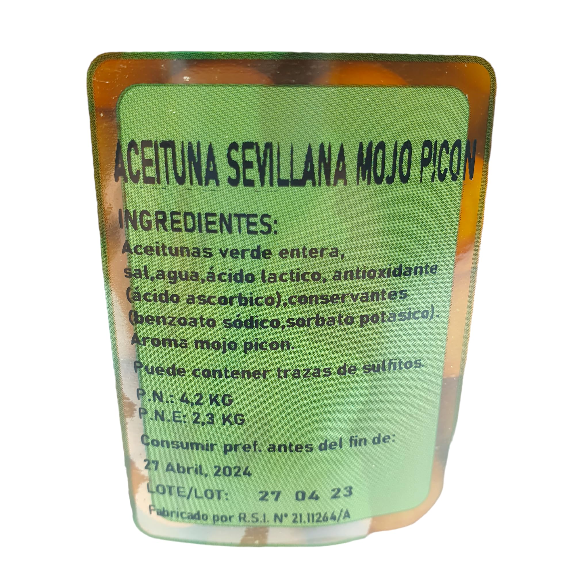 Aceitunas Mojo Picon - Garrafa Pet de Olivas Mojo Picon de 4,2 kg. - Aceitunas Mojo Picon Llo-Paco — view 2