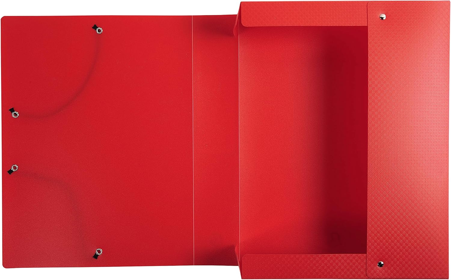 Exacompta Uni PP Elasticated Filing Box, A4, 60 mm Spine, A4 - Red