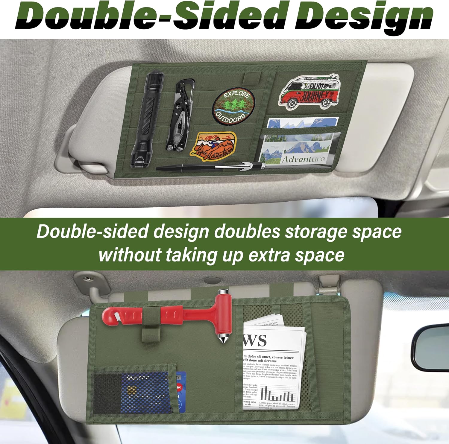 BFXM Tactical Visor Organizer, Car Visor Organizer, Sunvisor Organizers image 5