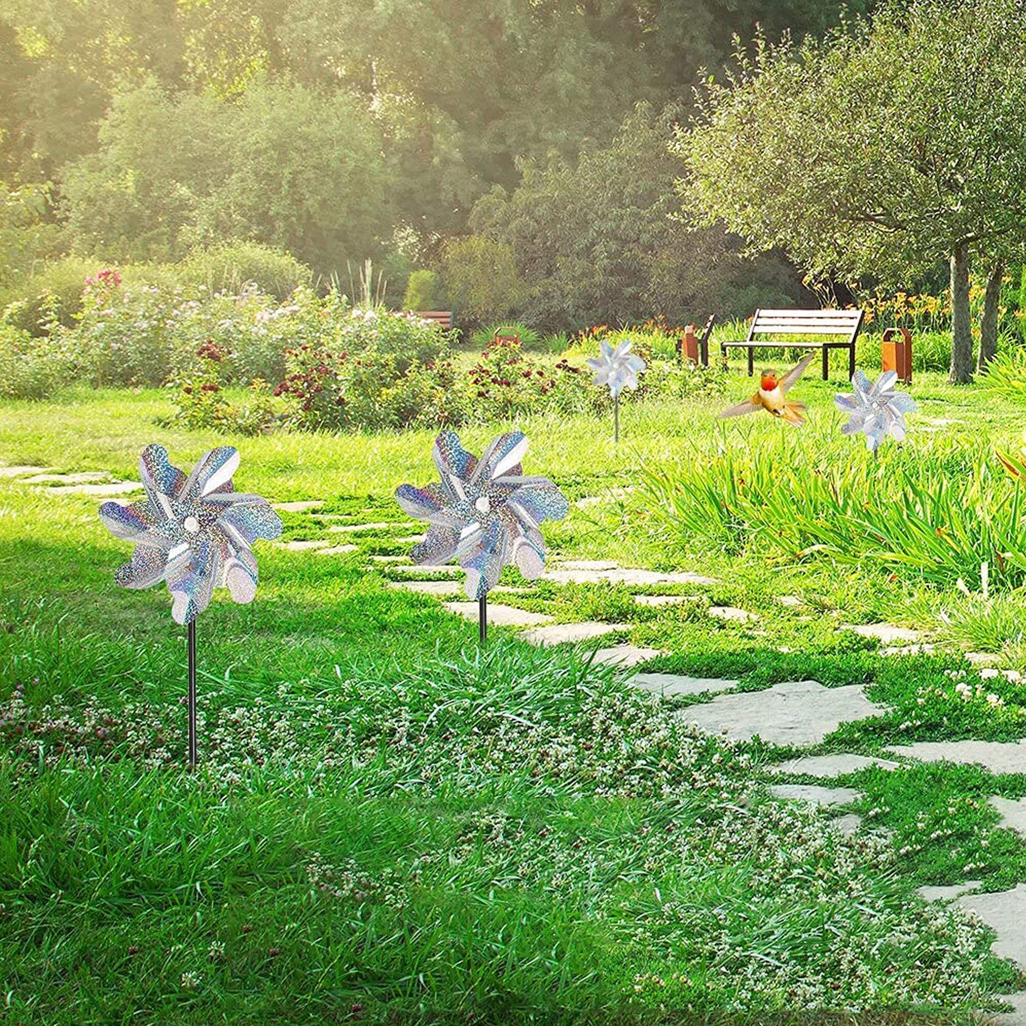 10Pcs Anti-Oiseaux Moulin à Vent, Répulsif Oiseaux Réfléchissant, Moulin à Vent Réfléchissant Pour Répulsif Oiseaux, Répulsif à Oiseaux Pour Jardin Verger Terrain Maison Aéroport