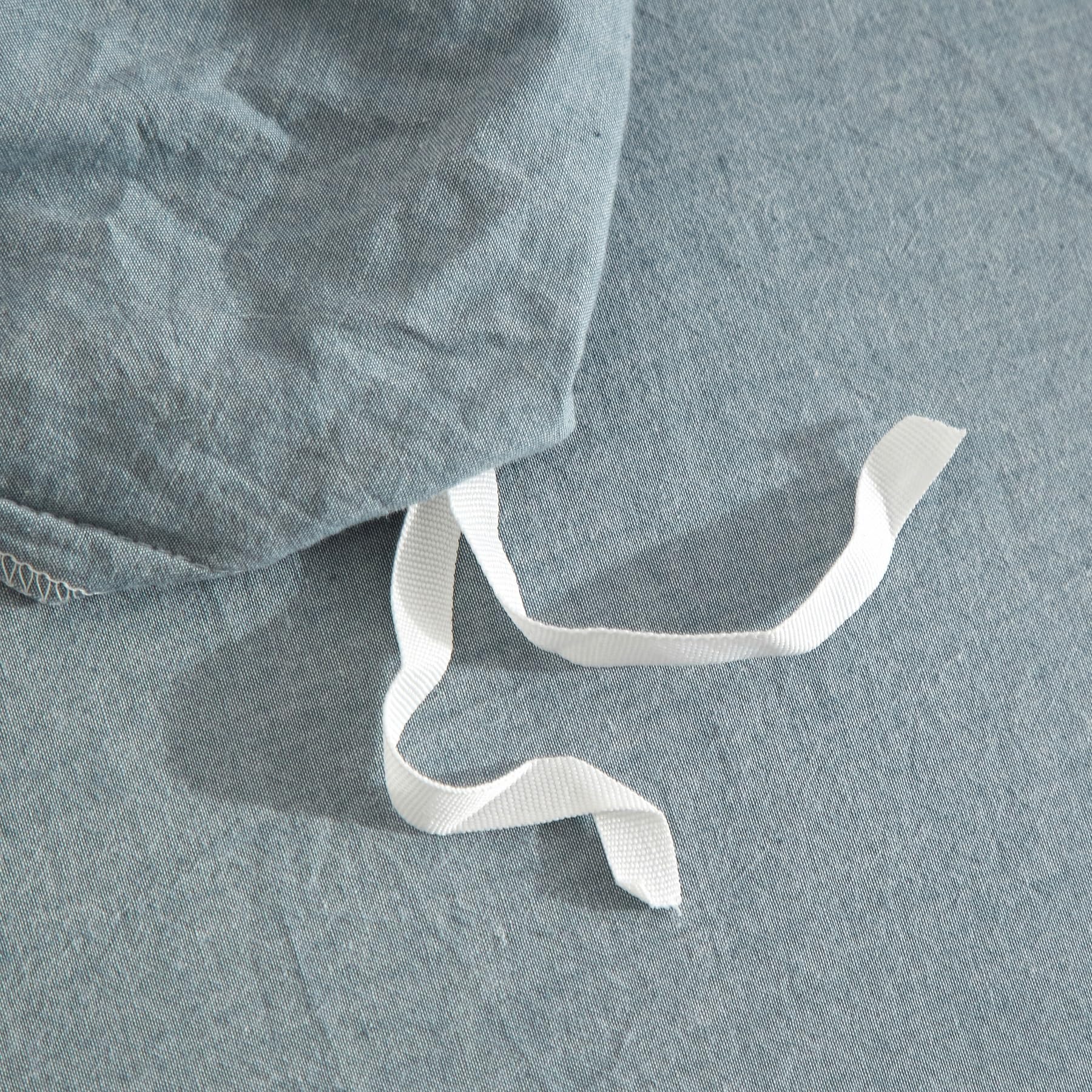 Copripiumino Mezza Lino 140 x 200 Blu - Set da letto misto morbido e traspirante e morbido, in cotone, biancheria da letto singolo, con cerniera e federa 65 x 65 cm