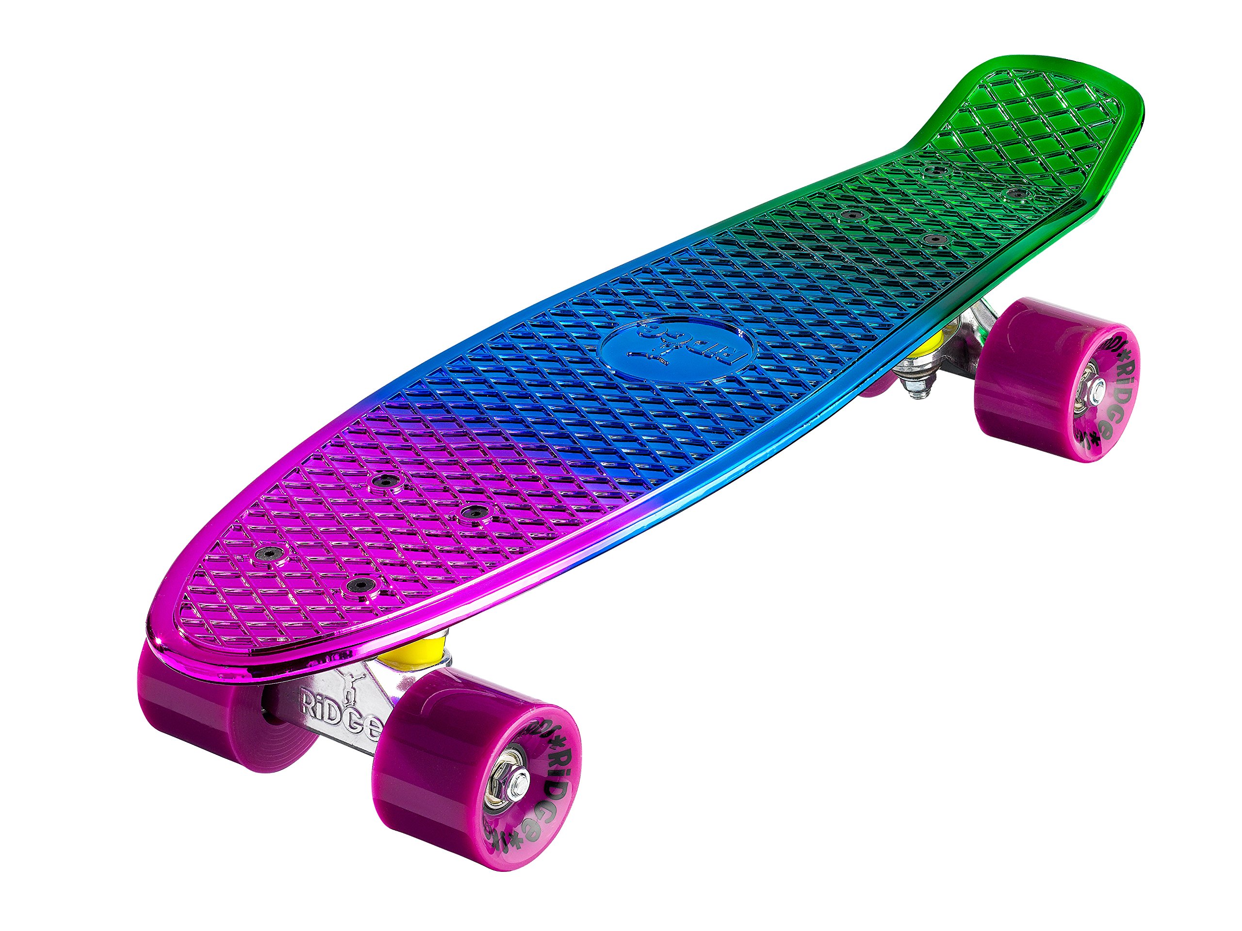 Ridge Skateboards 27'' Cruiser Board – Metallic Fades, Ruote 59mm, ABEC 7, Deck Largo 7.5''