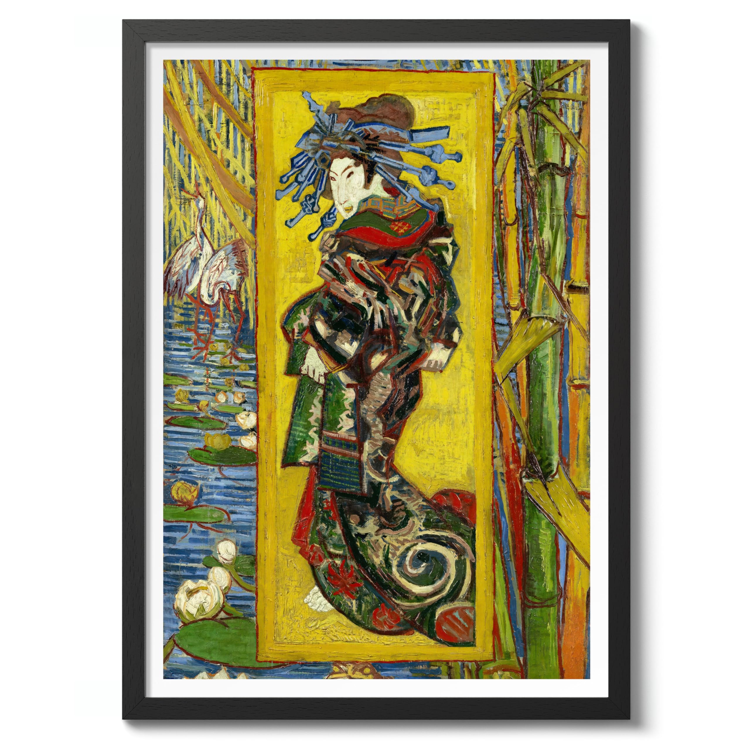 Courtesan After Eisen Vincent Van Gogh Print, Classic Famous Oil Painting Print, Modern Art Exhibition, Home Decor Wall Art, Archival Matte, A4 (Black Frame) - 29.7x21cm — image 1