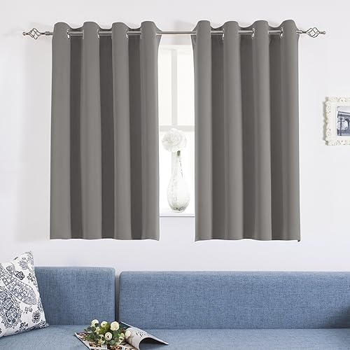 Miniatura 5 de Aquazolax Paneles de cortinas opacas con aislamiento térmico y ojales en la parte superior, 2 paneles, 54 pulgadas de ancho x 54 pulgadas de largo,