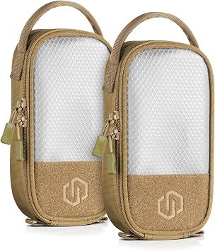 Savior Equipment Core Tactical Mesh Zipper Pouch, 4" x 8" Modular EDC Tool Organizer Range Gear Utility Storage Pocket w/Hook Backing, Dump Pouch with Handle, 2-Pack