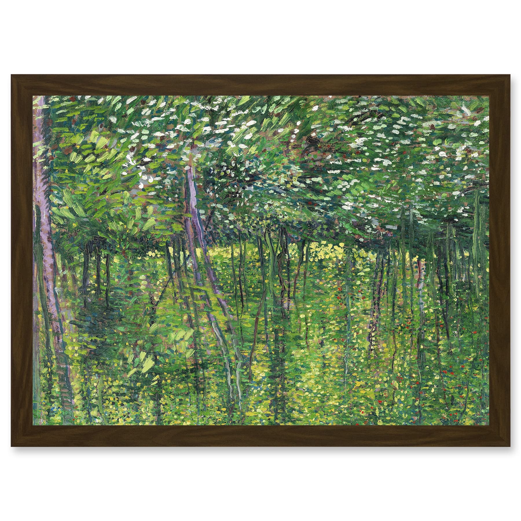 Artery8 Vincent Van Gogh Trees And Undergrowth Painting Artwork Framed Wall Art Print A4