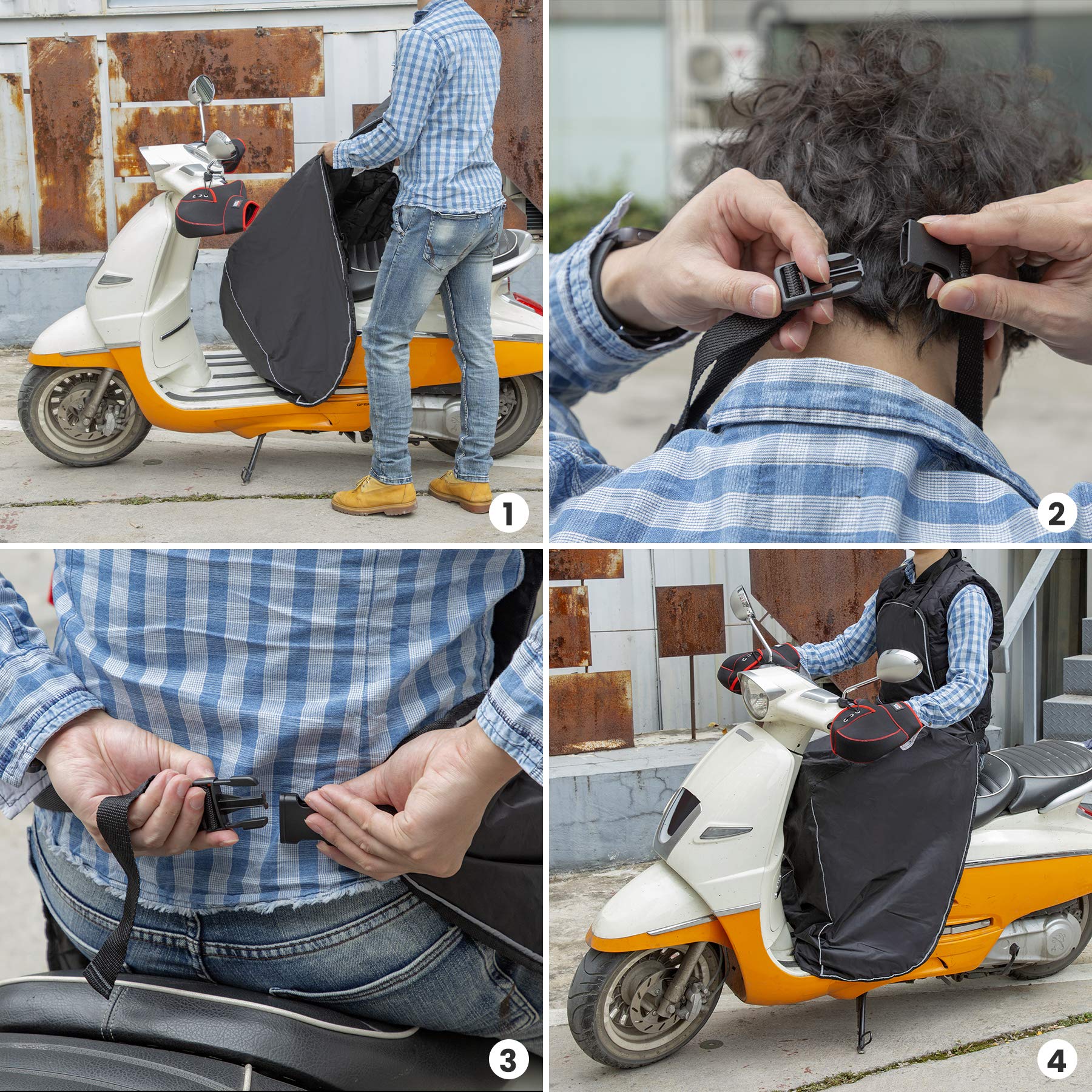 KEMIMOTO Coprigambe Scooter Caldo Universale, Coprigambe Scooter Impermeabile e Antivento adatto Piccolo Moto