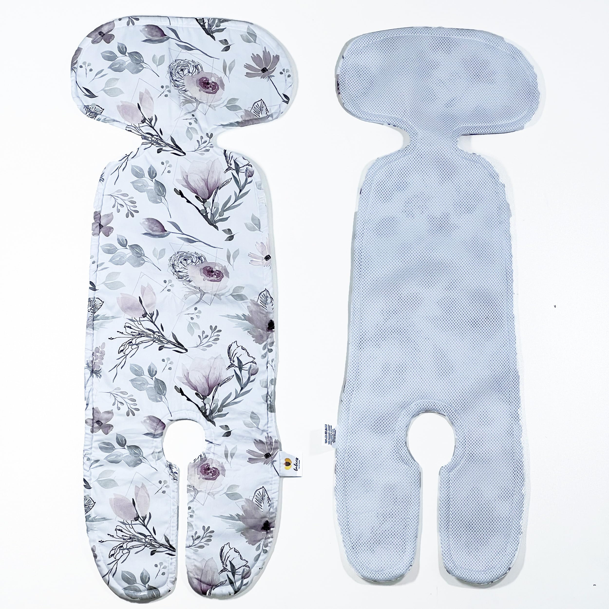 Atmungsaktive Sitzauflage für Babyschale Autositz Kinderwagen Antischwitz, Sitzeinlage Einlage Babyschale universal Gruppe 0+ (0-13kg) Gruppe I (9-18kg) 100% BAUMWOLLE Blumen