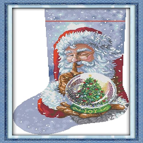 Miniatura 11 de Howie's Needlepoint Kits de punto de cruz, kits de bordado de patrón navideño preimpreso de 14 quilates, gama completa de kits de costura