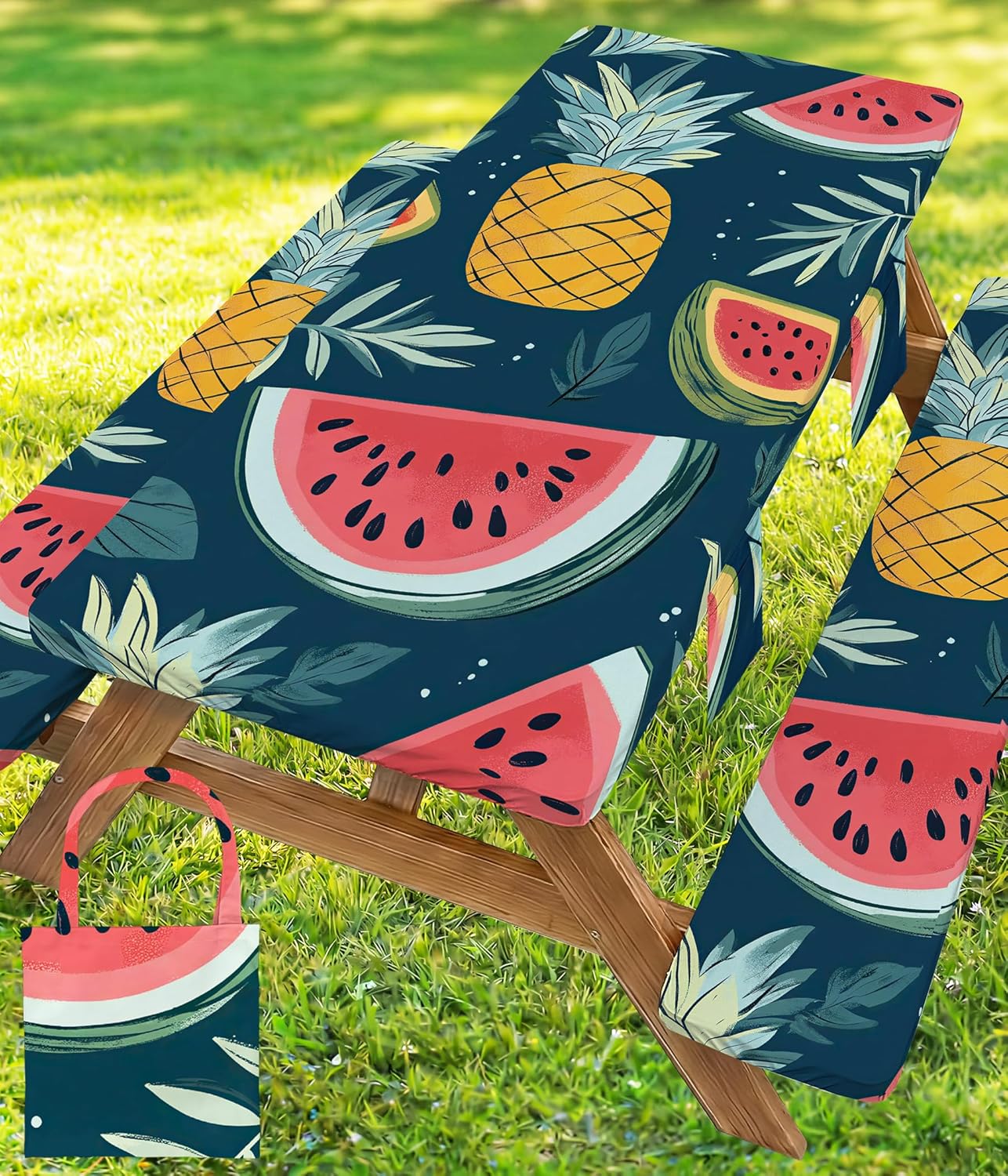 Picnic Table Cover with Bench Covers Tablecloth Fitted Table Cloth Camping Essentials Supplies Rv Travel Must Haves Gear Accessories Outdoor Road Trip Necessities Stuff Gadgets Camper Gadgets Items