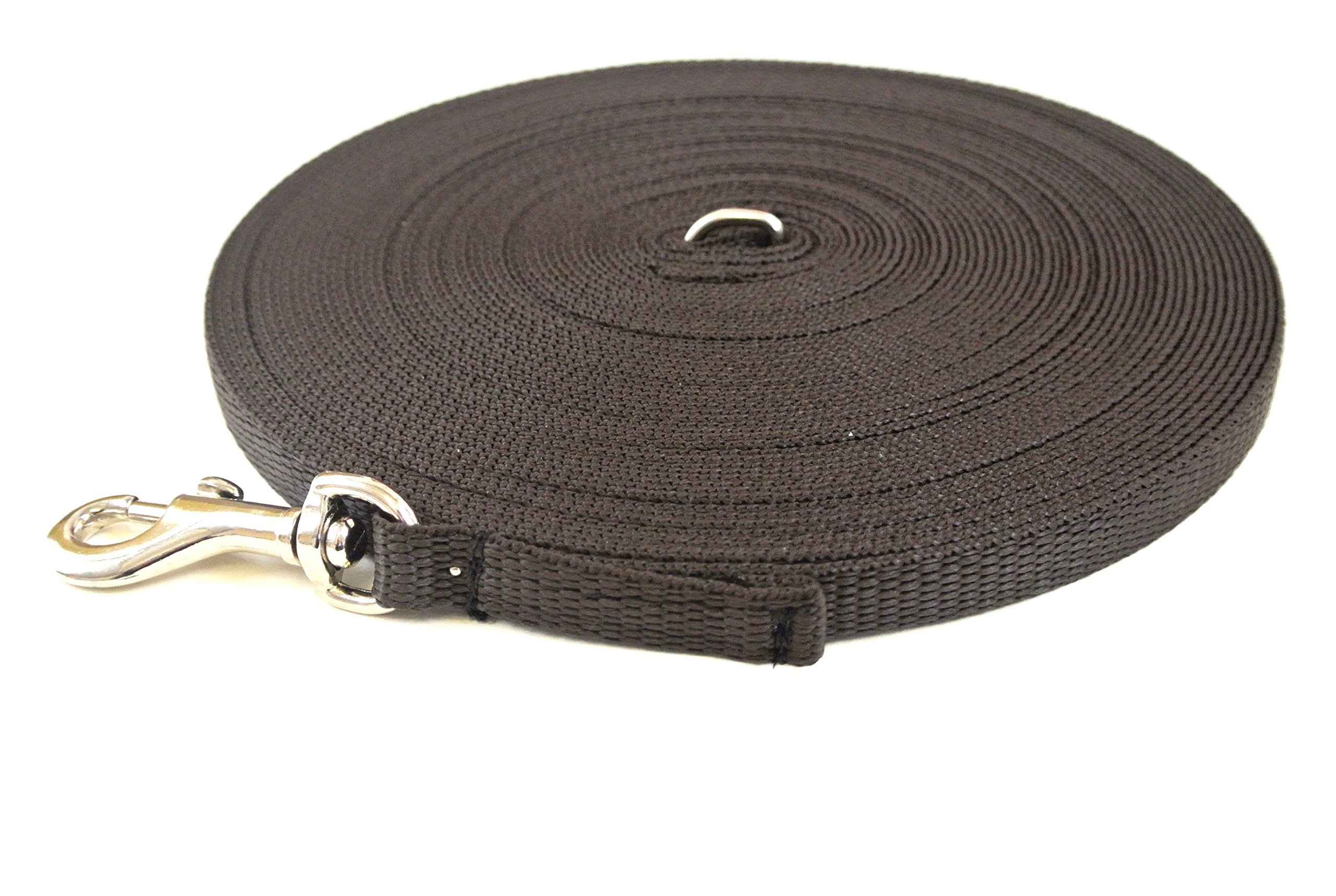 Puppy Training Lead Small Dog Recall Obedience Training Leash 30ft (9m) in 13mm Strong Webbing in (Brown) — image 1