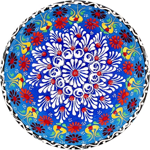 Miniatura 2 de Küchengeräte Cuenco decorativo de cerámica turca pintado a mano de 6.2 pulgadas inc%100  Cuenco de servir hecho a mano para aperitivos, ensalada,