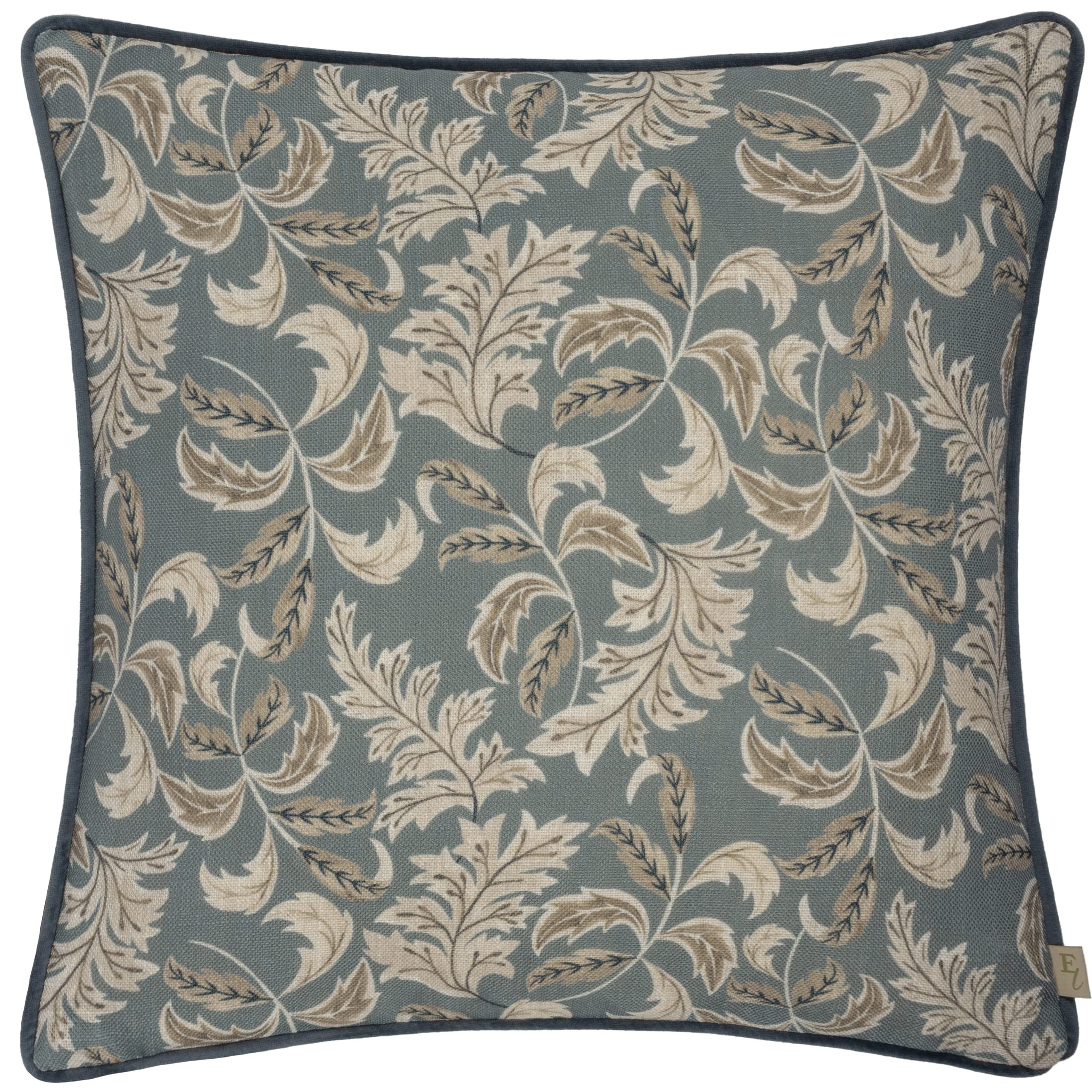 Evans Lichfield Chatsworth Topiary Feather Filled Cushion,Petrol/Mink,43 x 43cm