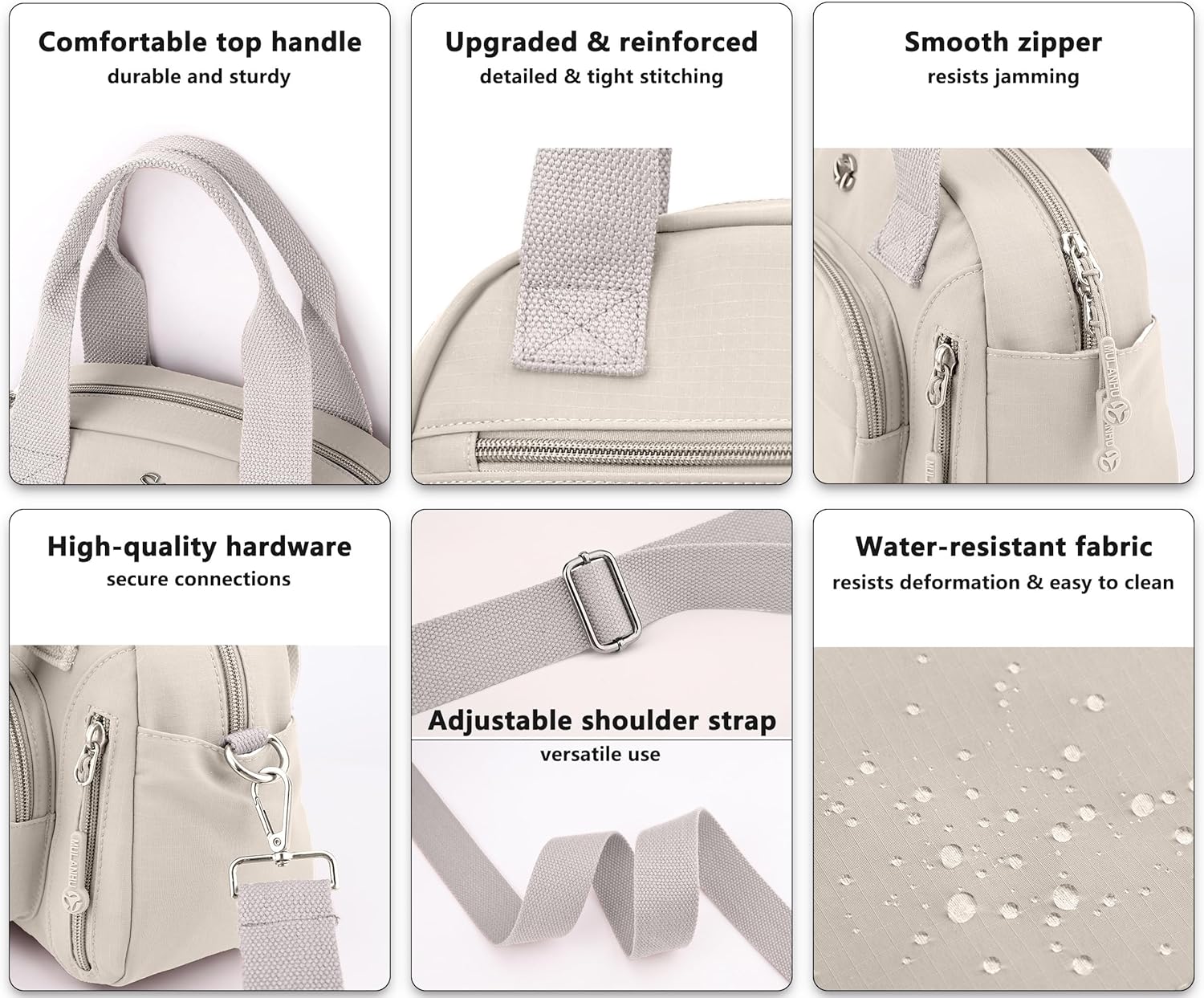 Nylon Shoulder Bag for Women, Roomy Multiple Pockets Crossbody Bags Casual Ladies Handbag for Travel Work Daily - Image 6