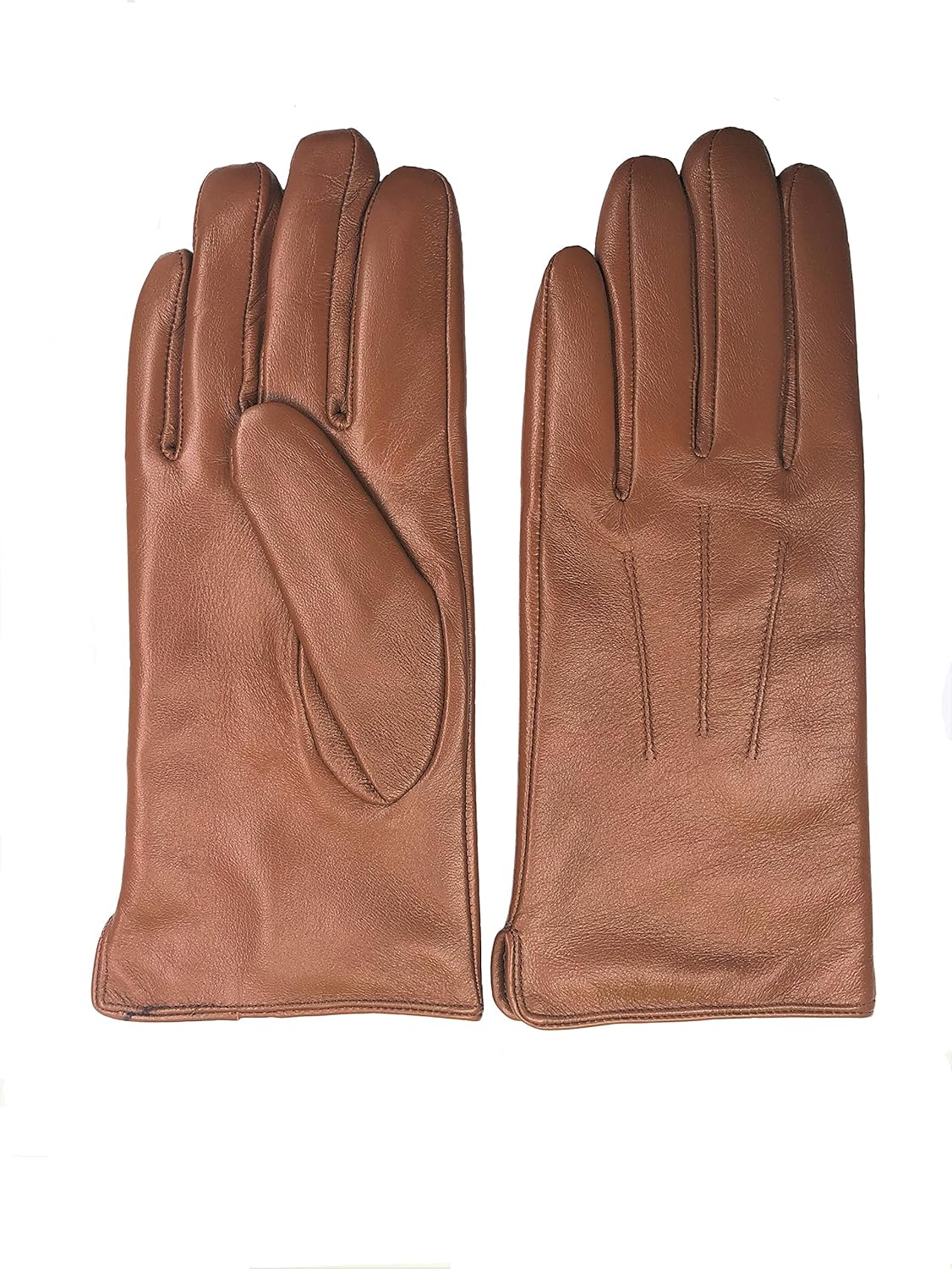 Womens Winter Genuine Sheepskin Nappa Leather Lined Gloves - Tan