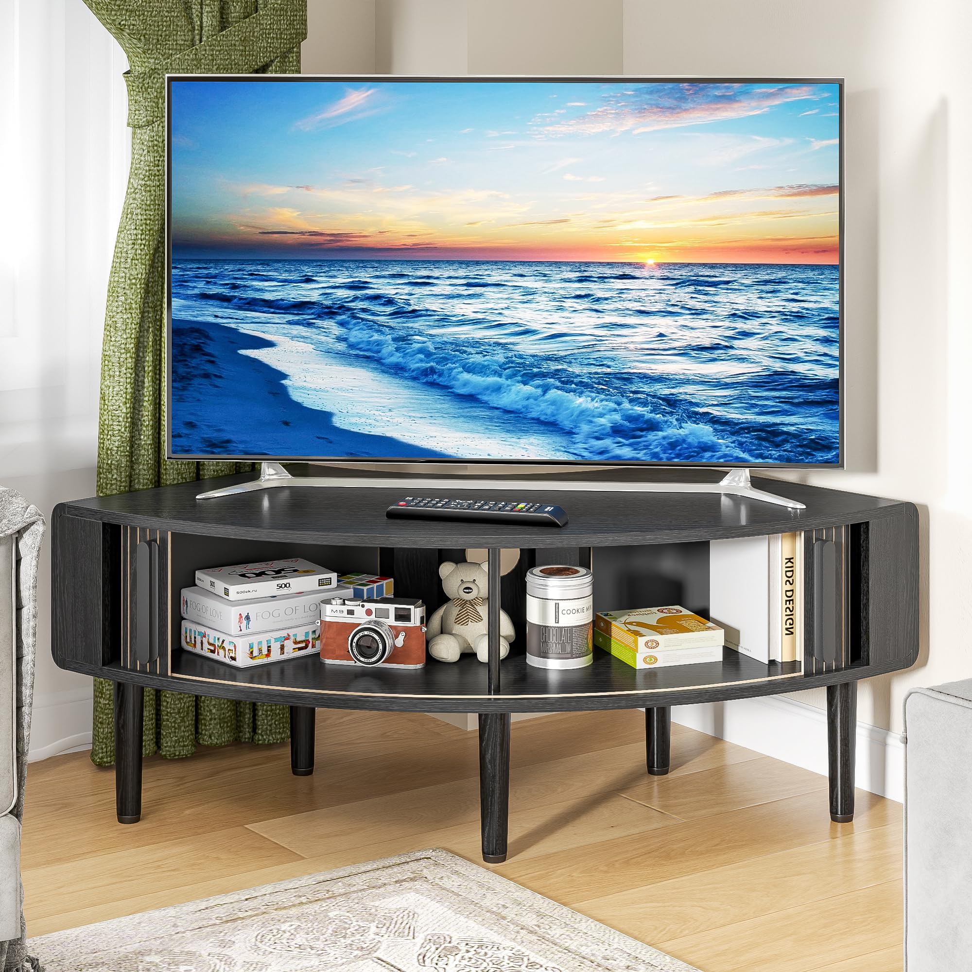 Amazon.com: ZONVEOKE 44 Inch Curved Corner TV Stand for Ups to 40