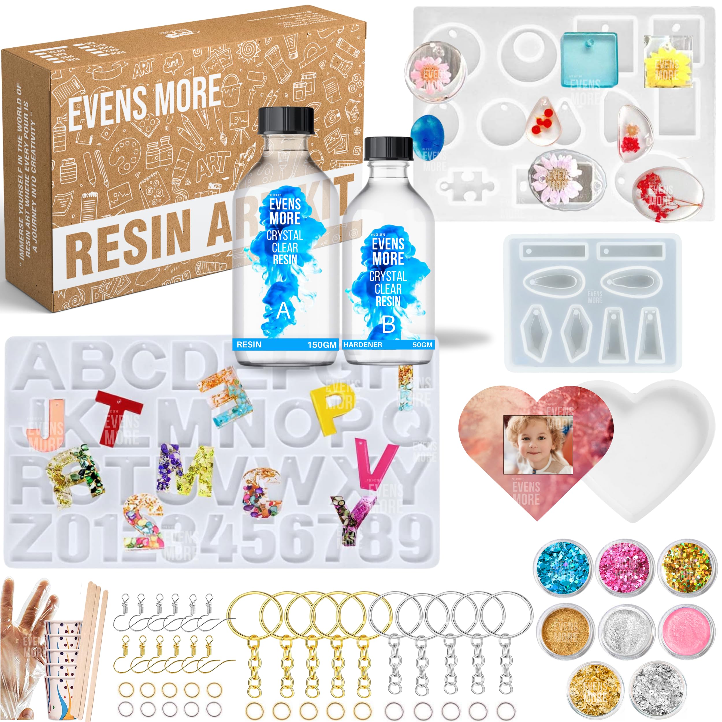 Evens More Alphabet Keychain Number Making with Hole Mould for Resin Art with Glitter (B0BV7J8D5R) Amazon Price History, Amazon Price Tracker