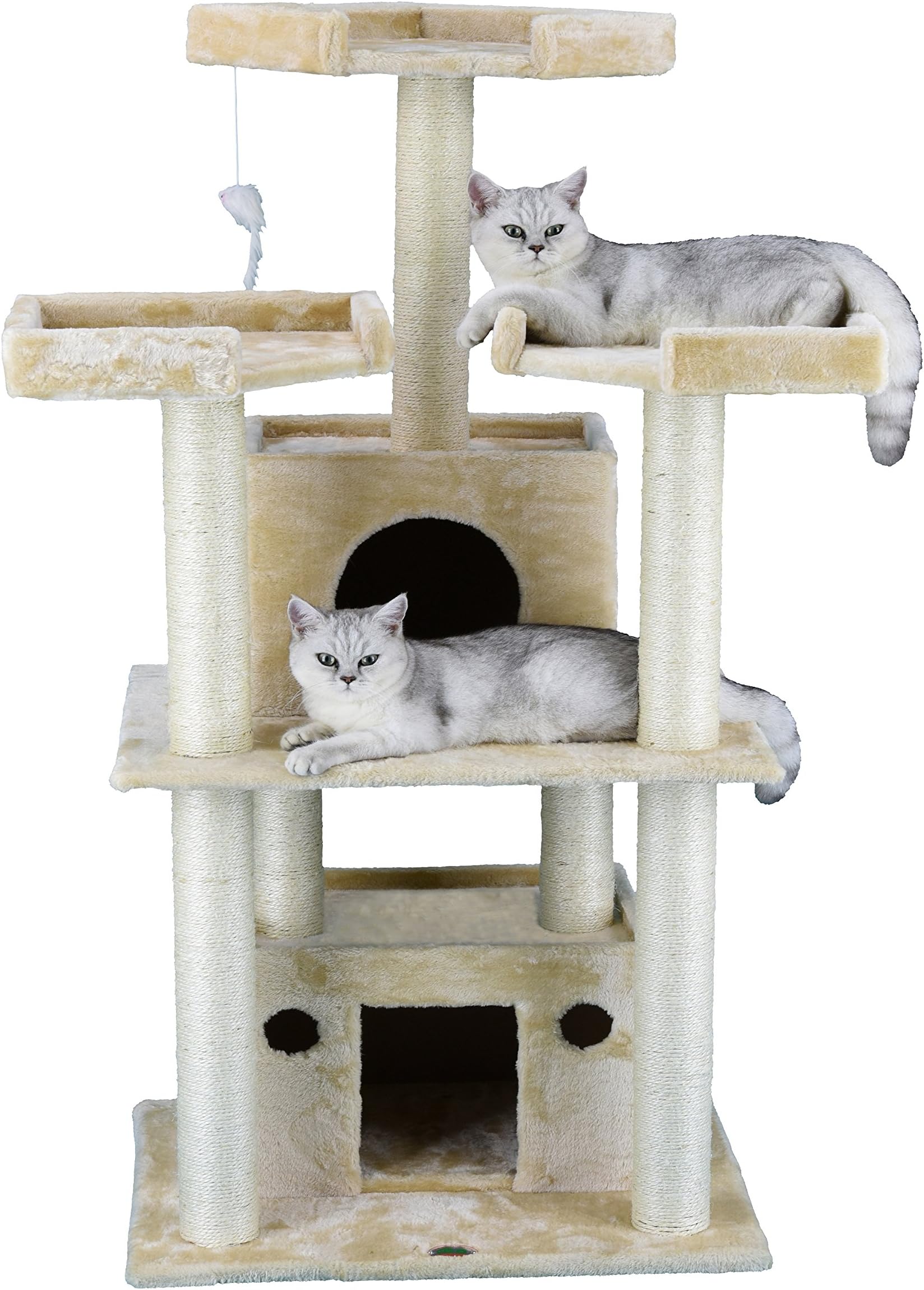 Go Pet Club 51" Tall Beige Cat Tree Furniture