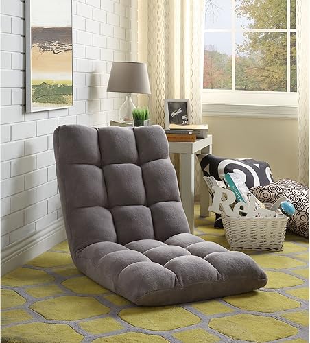 Loungie Silla reclinable de microfelpa, color gris