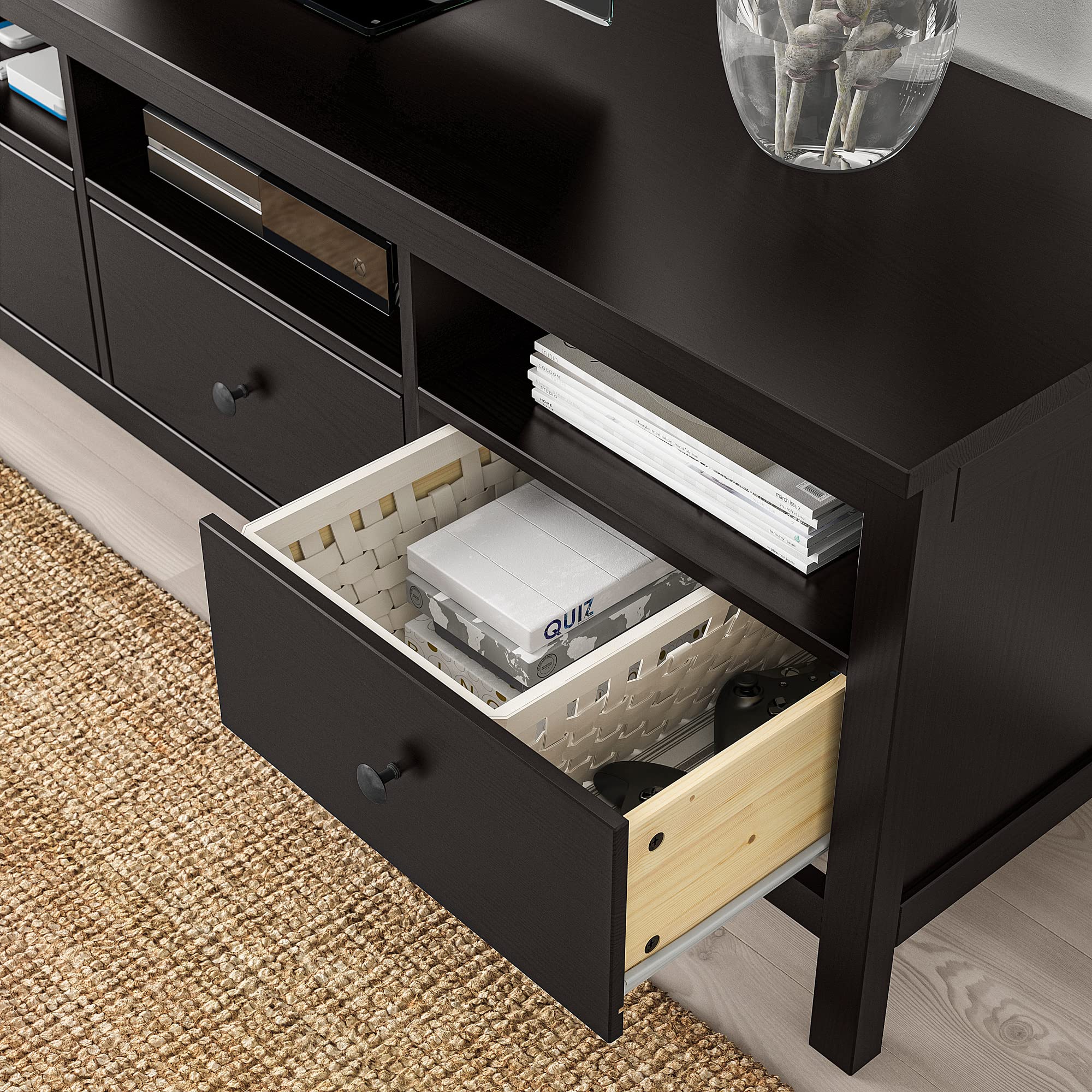 Ikea HEMNES TV Bench, 148x47x57cm, Black-Brown : Amazon.se: Home