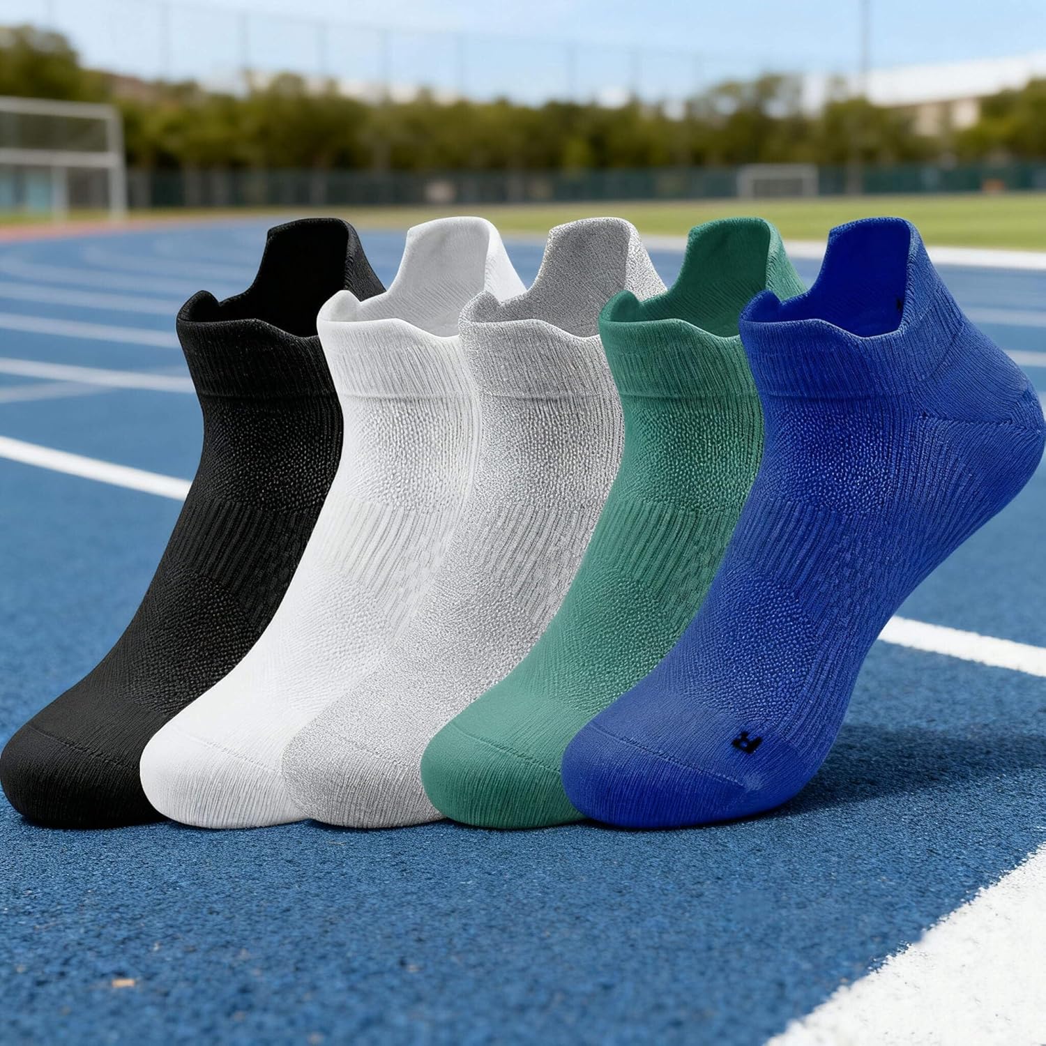 CHILLBAMBOO White Black Multi-colored 5 Pairs Bamboo Cotton Ankle Socks for Men Women Breathable Athletic Gifts for Dad - Image 5