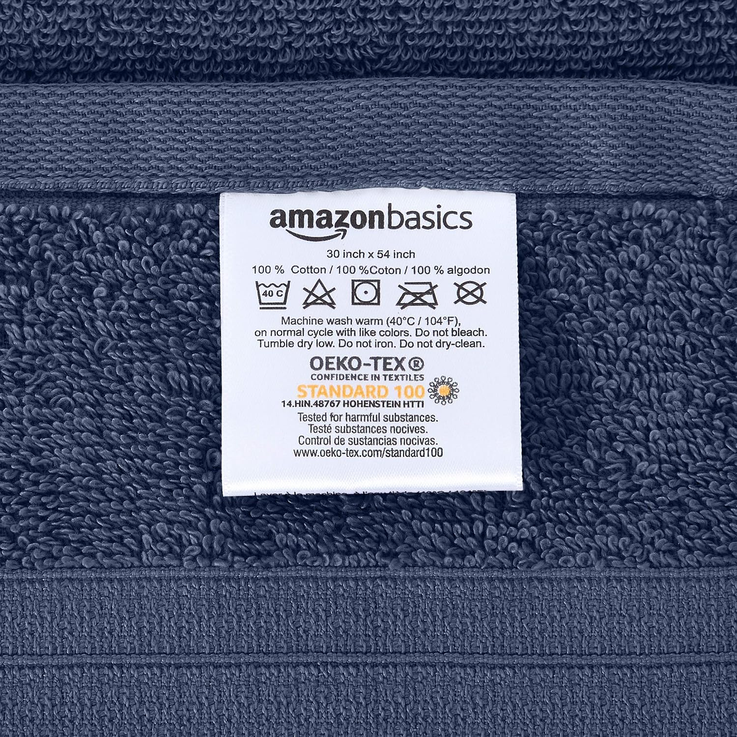 Amazon Basics Performance Bath Towels, 6 Piece Set, Twilight Blue