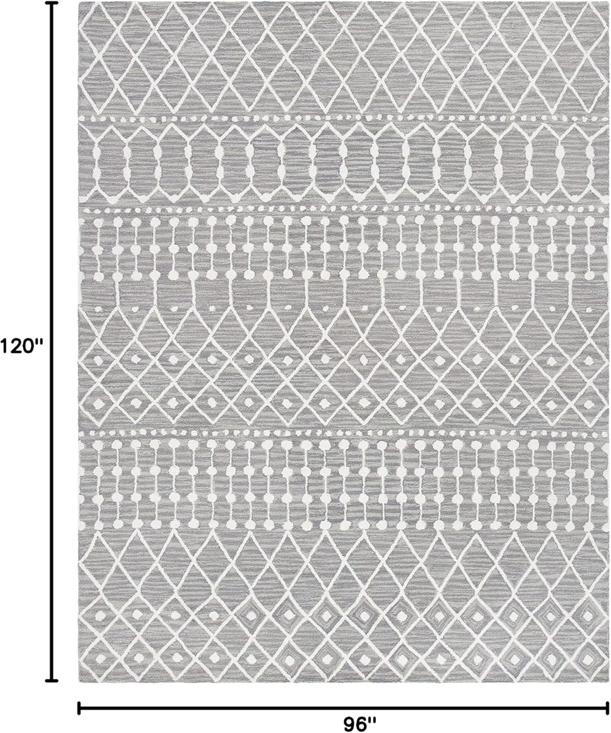 Handmade Gray Wool 8' x 10' Reversible Tufted Area Rug