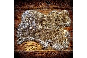 Faux Coyote Pelt Rug - Brown Spotted Lynx, Lion, Wolf