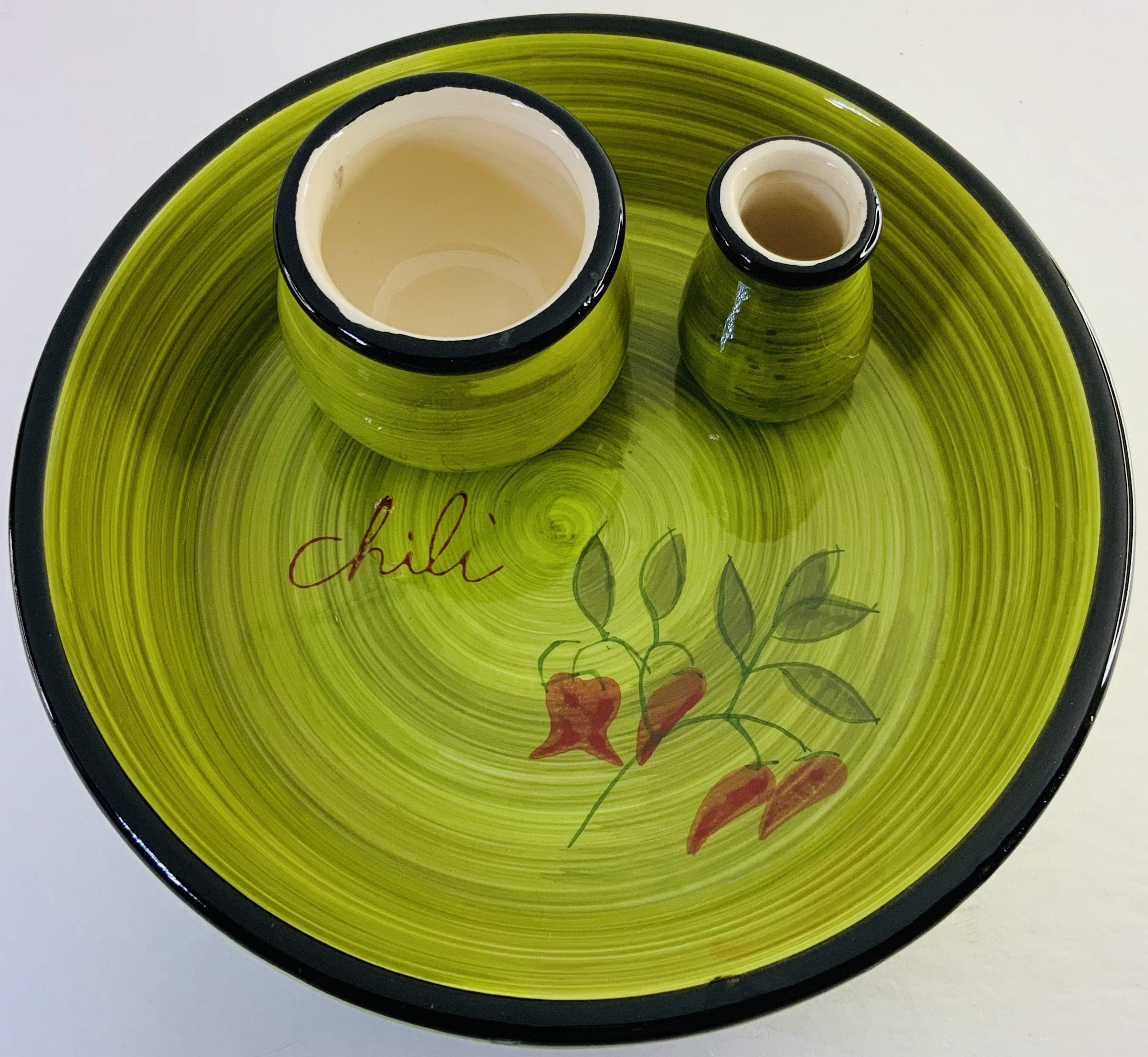 Hand-Made Ceramic Olive Dish. Adorable Design with dish designer signature