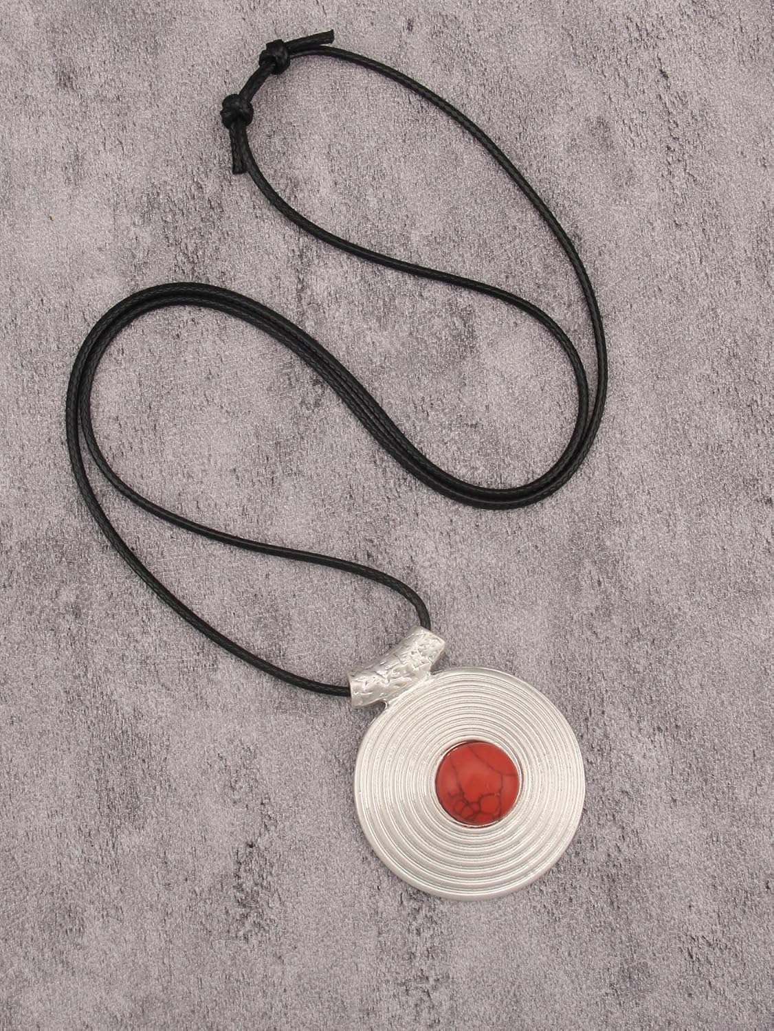 Jeilwiy Boho Statement Necklace for Women Chunky Hippie Necklace Womens Long Leather Necklaces Black Choker Bohemian - Image 3