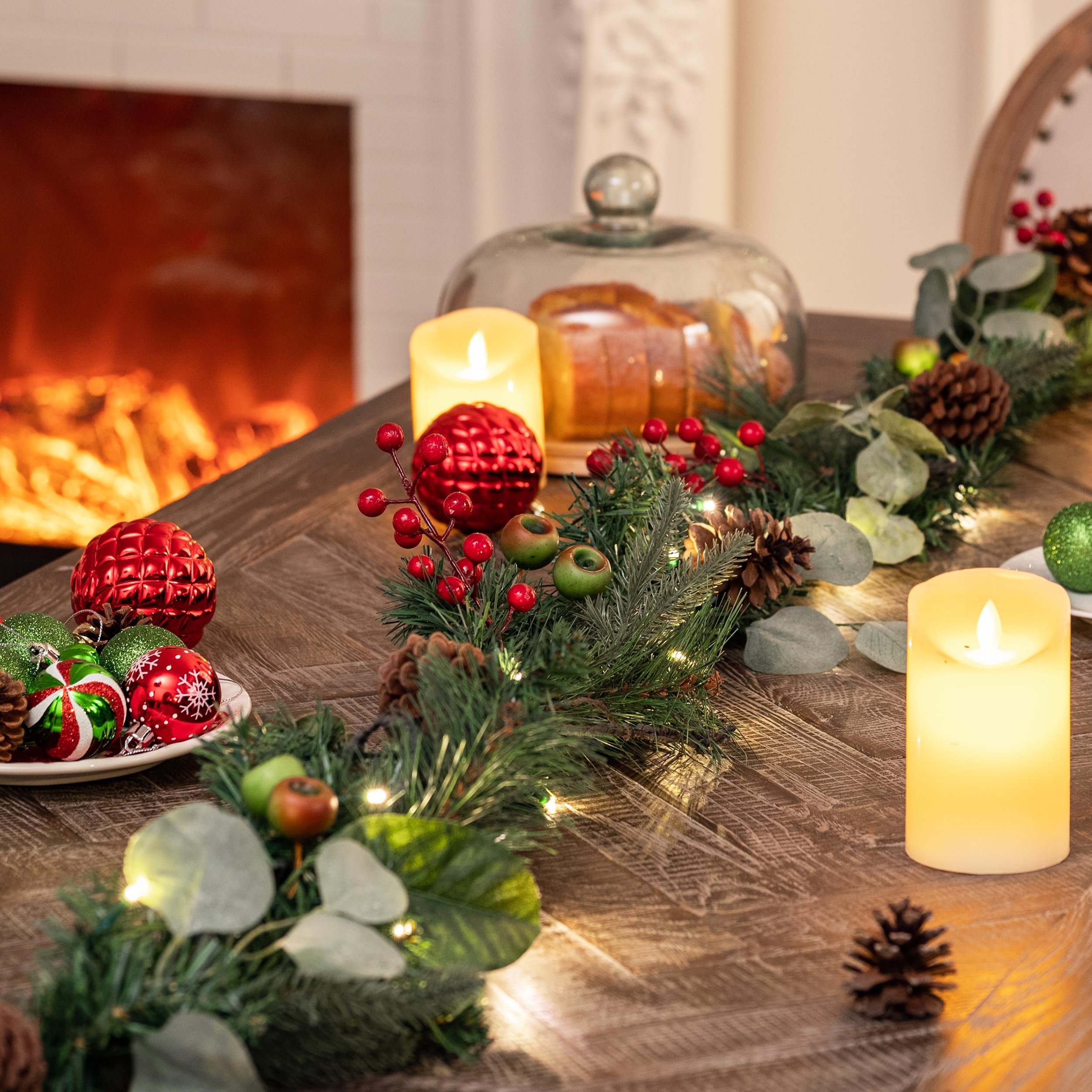 Valery Madelyn Guirlande De Noël Avec Lumières Pour Cheminée