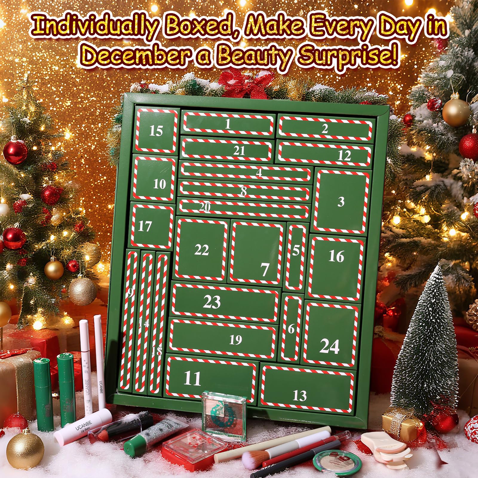 UCANBE Makeup Advent Calendar 2025 for Women Teens Girls 24 Pieces Christmas Sets, Beauty & Cosmetic Surprises Countdown - Image 2