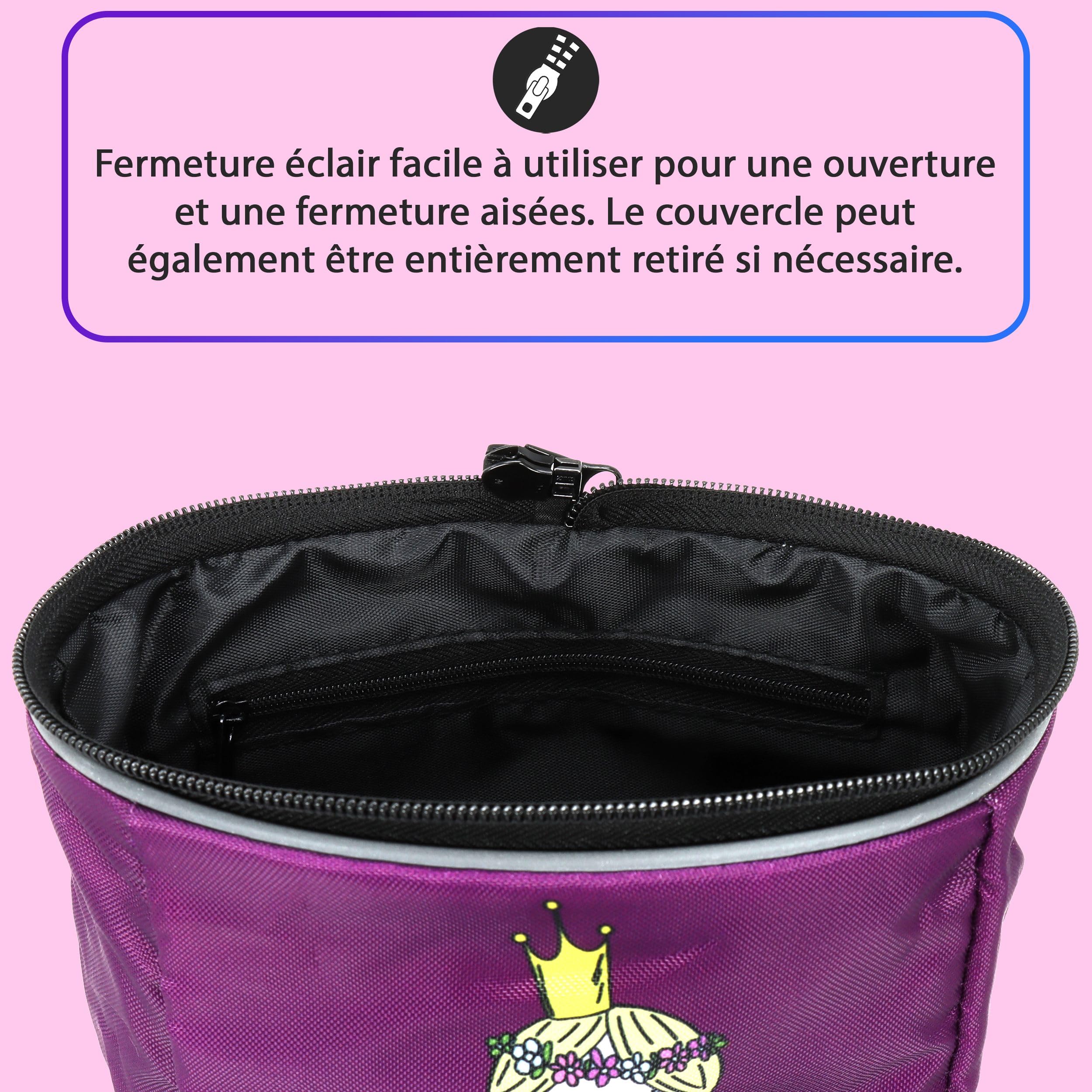 honju Sacoche de guidon de vélo pour enfant [couvercle amovible, sacoche de vélo pour le guidon avec réflecteurs, maintien sûr grâce à la fermeture Velcro, poche intérieure] Paula Princesse