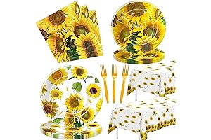 Sunflower Party Supplies Tableware For 24