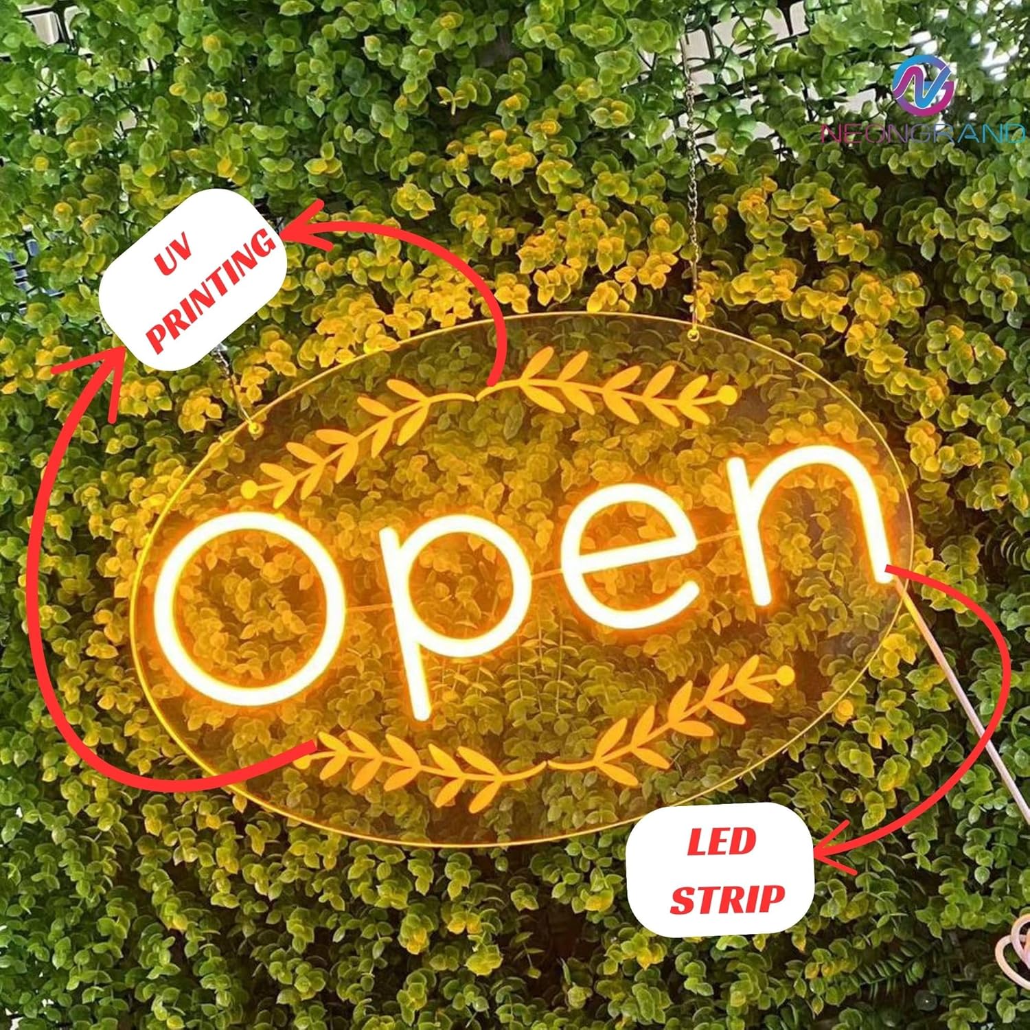 LED Open Sign for business – Super Bright - Remote included - Large Size 24x15.5'' - Led Neon Light with Hanging Kit and Plug for Shop, Window, or Business Use vintage style - Orange Yellow - Image 4