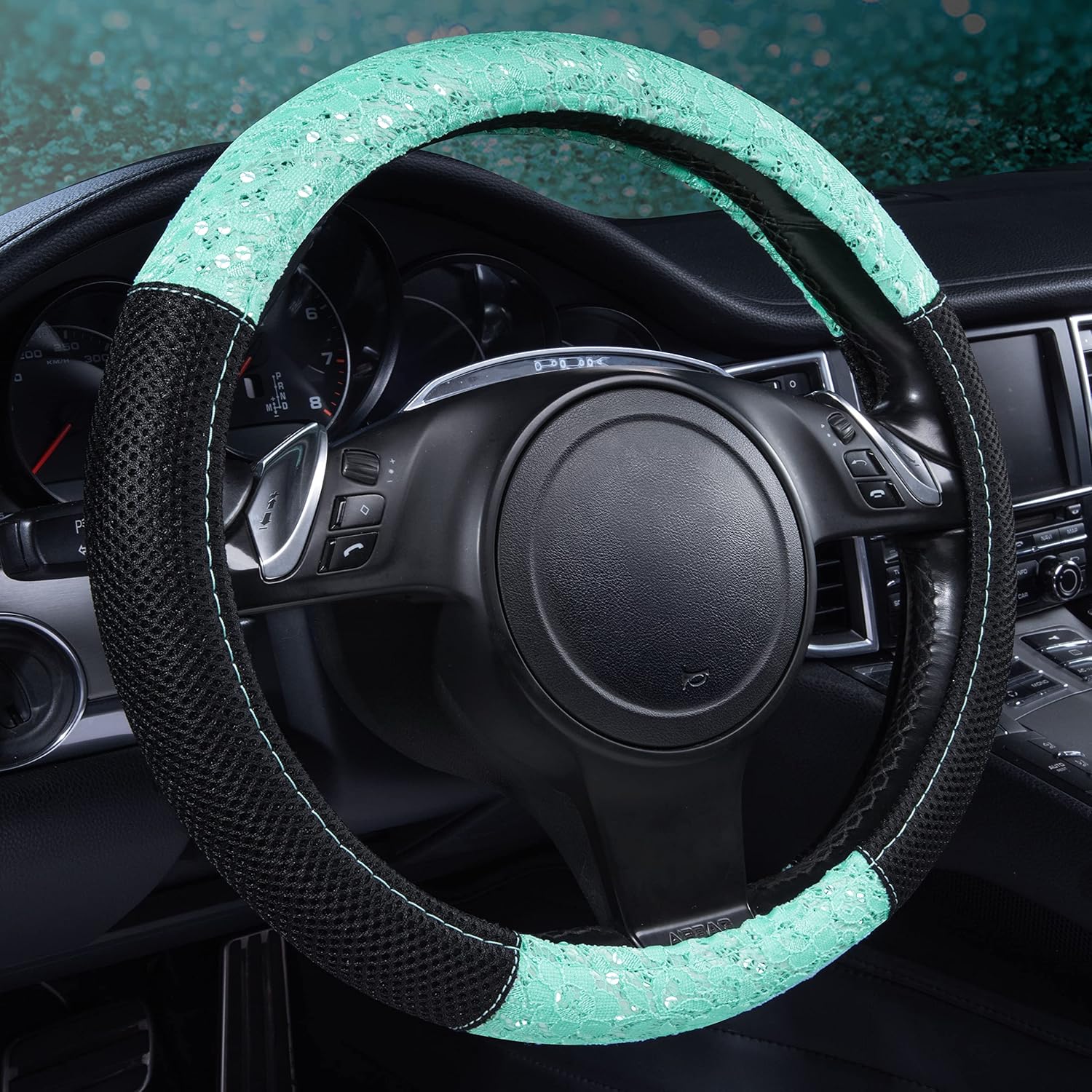 CAR PASS Delray Lace and Spacer Mesh Steering wheel covers universal