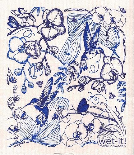 Miniatura 2 de Juego de 2 paños de cocina suecos, color azul orquídea