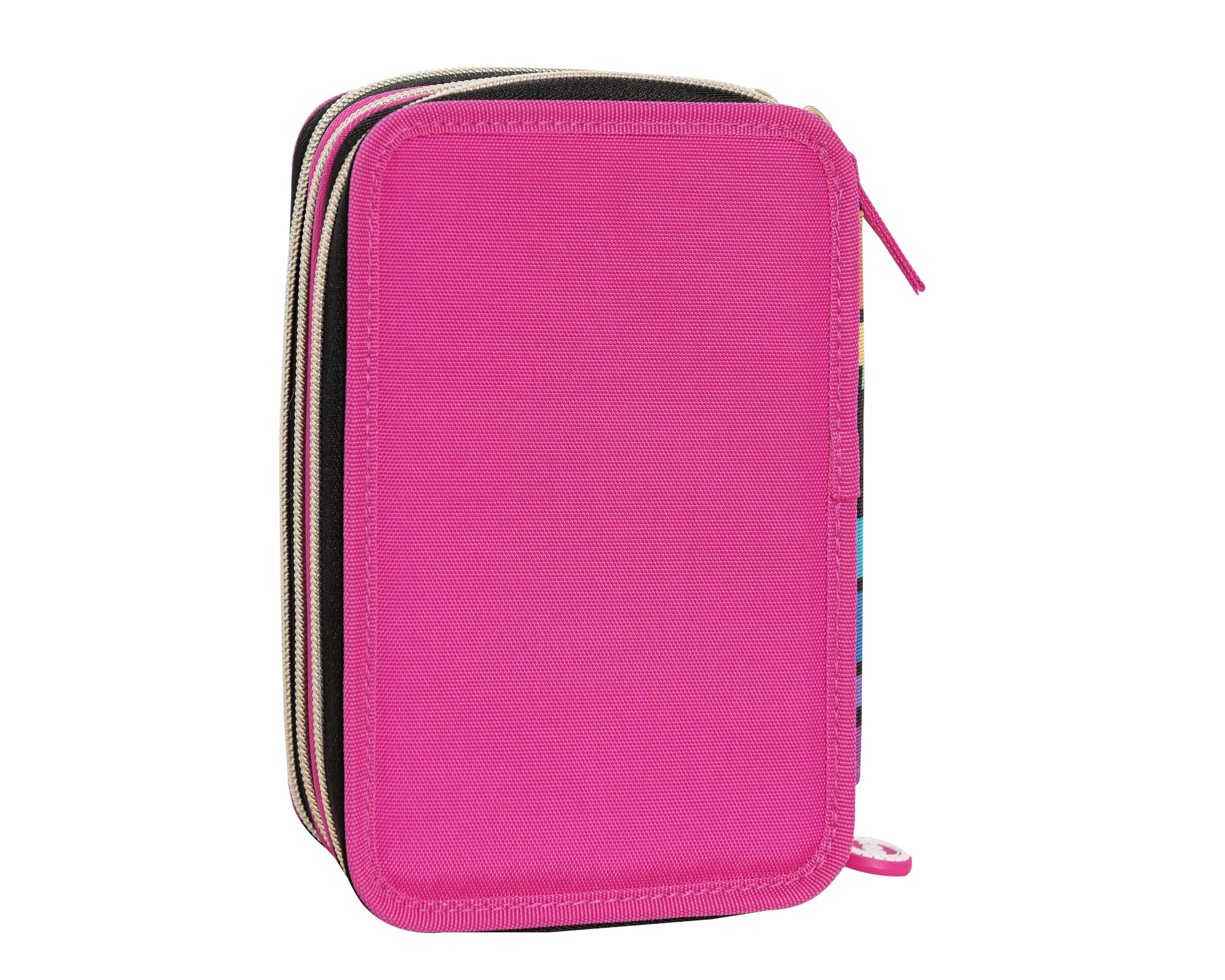 Franco Cosimo Panini Rainbow High - Estuche escolar oficial Rainbow High, estuche de 3 compartimentos para niña con juego de papelería, bolígrafo borrable azul Frixion y práctico cierre de cremallera,
