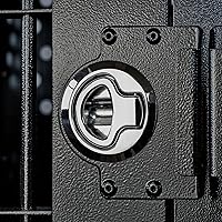 Vista 7 de Jaula para perros de aluminio con recubrimiento en polvo totalmente plegable y resistente, mediana (negro)